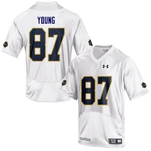 Notre Dame Fighting Irish Men's Michael Young #87 White Under Armour Authentic Stitched College NCAA Football Jersey VBK8399IB